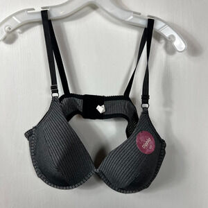 Diphia 3/4 Coverage gray striped bra. 42D